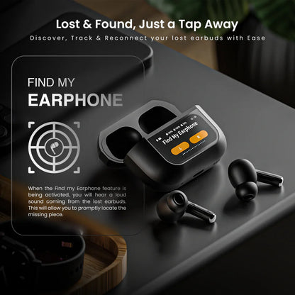 Imported ANC Wireless Earbuds with Touch Screen Display.