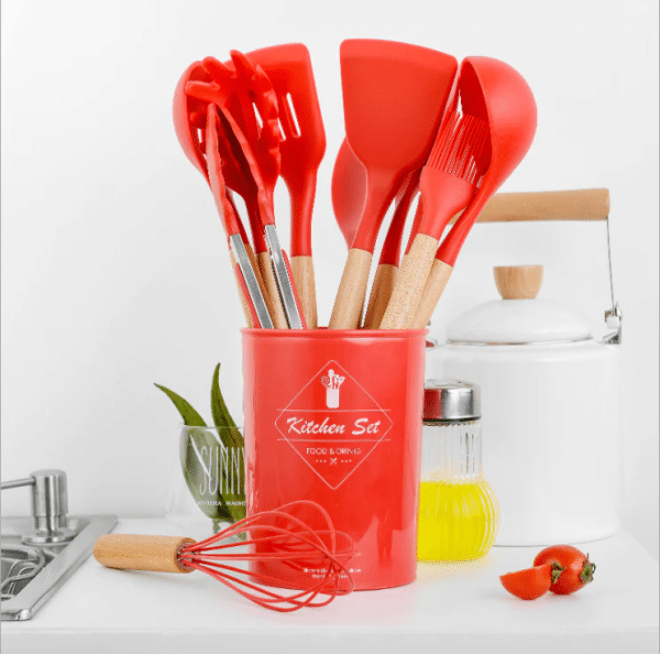 Silicone Kitchenware Cooking Utensils Set Heat Resistant Kitchen Non-stick 12 PCs (L)