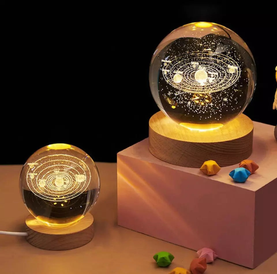 3d Crystal Ball Night Lights Glowing Moon Ball Lamp For Bedroom Decor