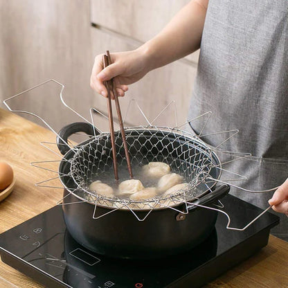 Stainless Steel Multi-functional Foldable Cooking Chef Basket.