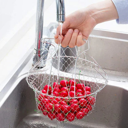 Stainless Steel Multi-functional Foldable Cooking Chef Basket.