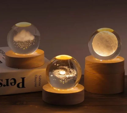 3d Crystal Ball Night Lights Glowing Moon Ball Lamp For Bedroom Decor