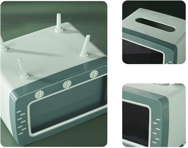 2 In 1 Tv Shape Tissue Box & Mobile Phone Or Photo Holder | Creative Tissue Boxes Retro Television Phone Holder