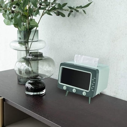 2 In 1 Tv Shape Tissue Box & Mobile Phone Or Photo Holder | Creative Tissue Boxes Retro Television Phone Holder