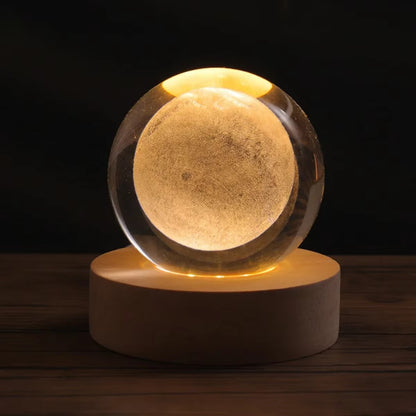 3d Crystal Ball Night Lights Glowing Moon Ball Lamp For Bedroom Decor