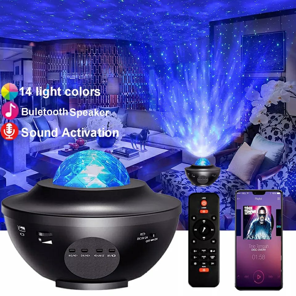 Galaxy Star Light Projector With Bluetooth Speaker (double Speaker).