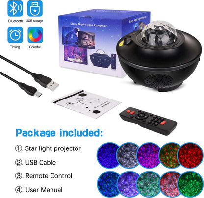 Galaxy Star Light Projector With Bluetooth Speaker (double Speaker).