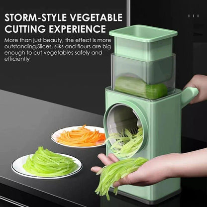 Vegetable Cutter Multifunctional Manual Rotary Cheese Grater Shredder – Wider Hopper Round Mandolin Drum Slicer Cutter For Kitchen.