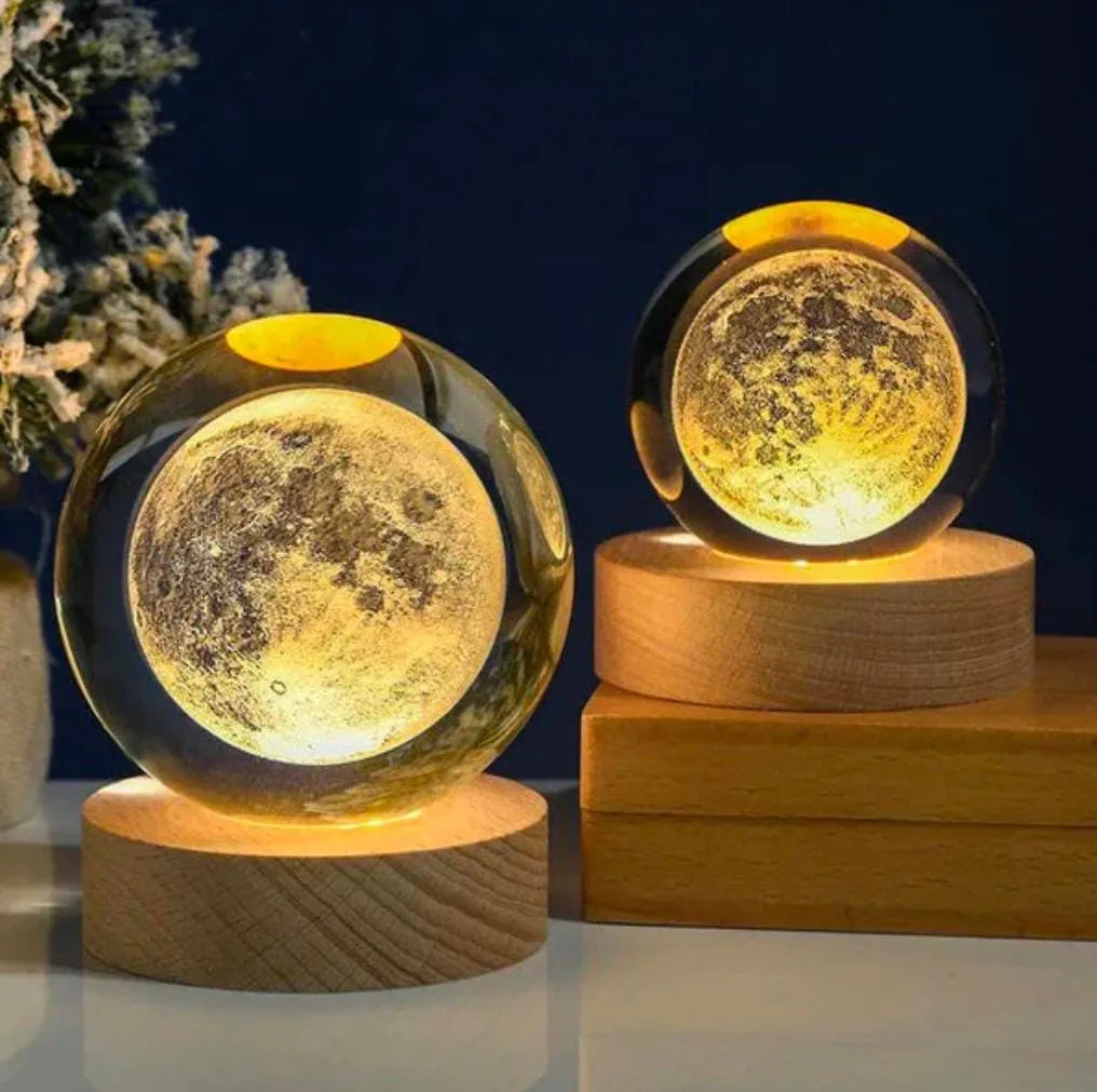 3d Crystal Ball Night Lights Glowing Moon Ball Lamp For Bedroom Decor