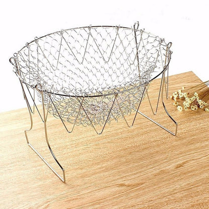 Stainless Steel Multi-functional Foldable Cooking Chef Basket.