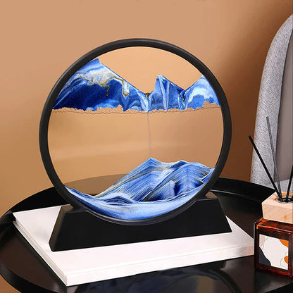 Sand Clock – Hourglass Sand Timer – 3d Moving Sand Mountain With Metal Stand